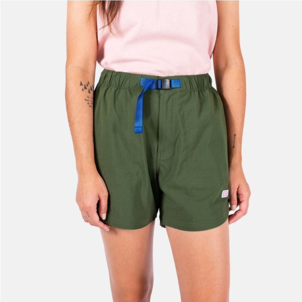 Olive Green Women's Shorts with Blue Belt